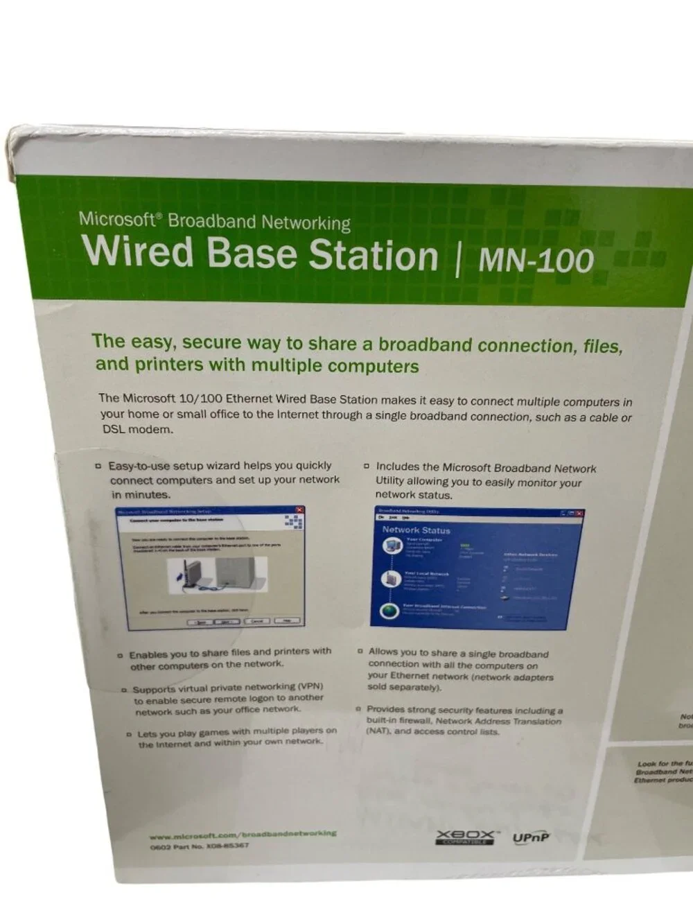 Microsoft MN100 wired base station router 10/100 ethernet vtg sealed SKU 10-799